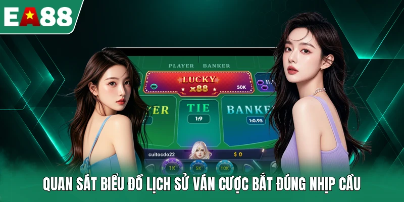 Quan sát biểu đồ lịch sử ván cược bắt đúng nhịp cầu